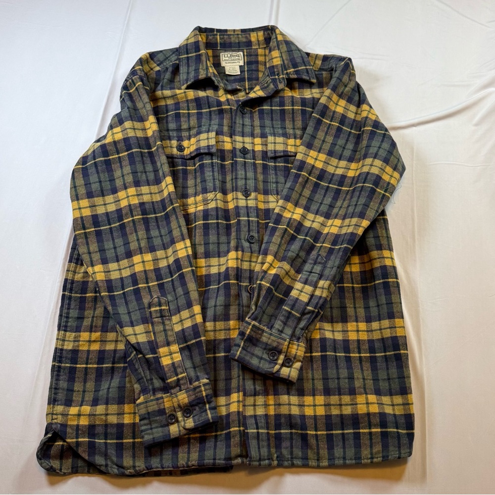 L.L.Bean Plaid Flannel Shirt Men’s Medium Traditional Fit